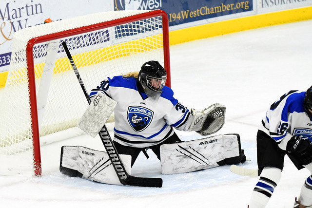 Coach Achterkirch has two junior goaltenders she has confidence in. Lauren Larson (pictured) and Alexa Backmann.